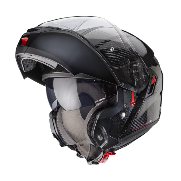 Casco modulare Caberg Levo X carbon nero helmet casque - immagine 2