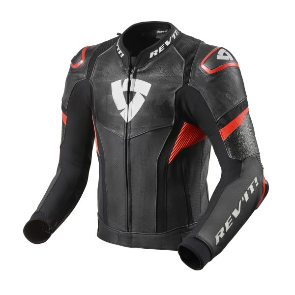 Giacca pelle Revit Hyperspeed pro black red leather jacket