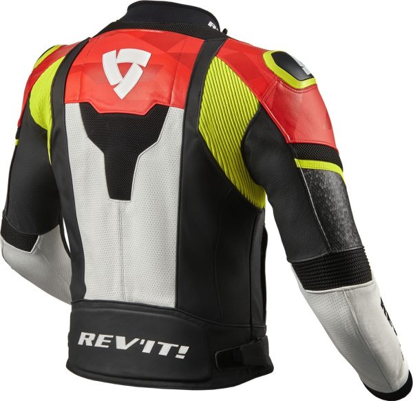 Giacca pelle Revit Hyperspeed Air black neon red leather jacket