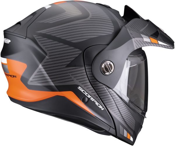 Casco modulare adventure Scorpion ADX-2 Camino black silver orange helmet casque - immagine 2