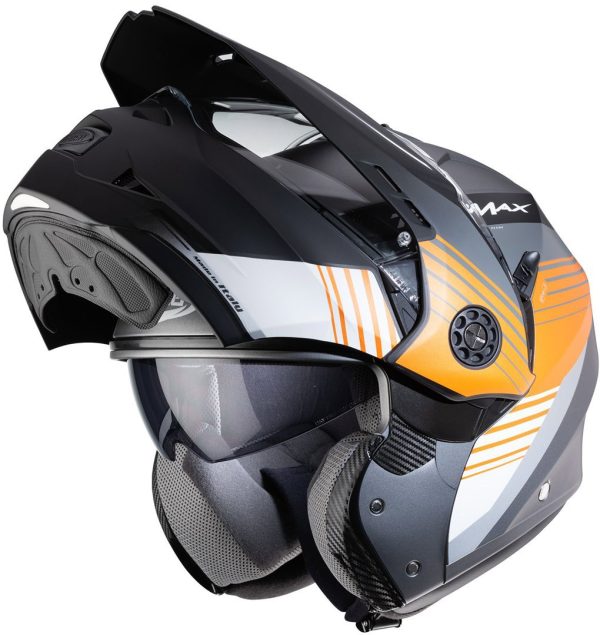 Casco modulare adventure Caberg Tourmax Titan orange helmet casque - immagine 3