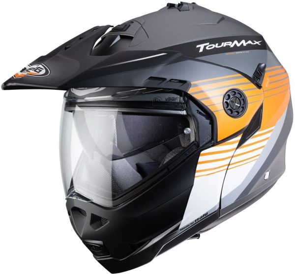 Casco modulare adventure Caberg Tourmax Titan orange helmet casque