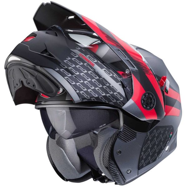 Casco modulare adventure Caberg Tourmax X Sarabe red helmet casque - immagine 3