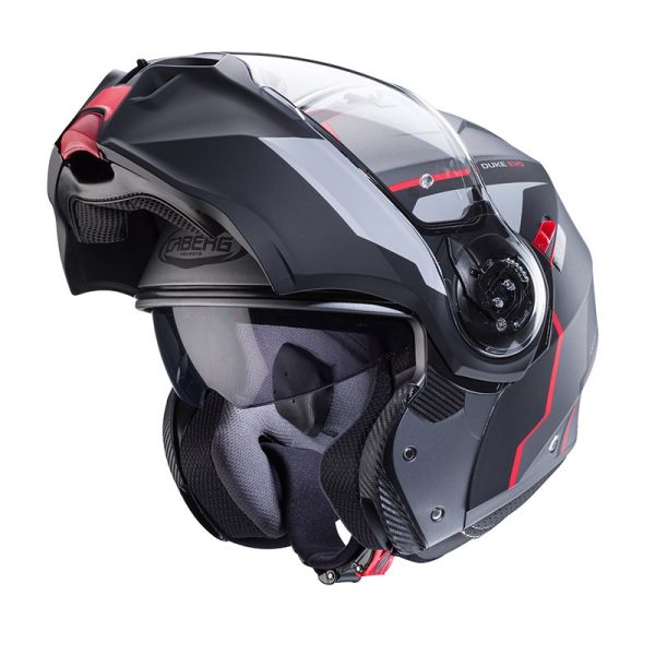 Casco modulare Caberg Duke EVO MOVE gunmetal red helmet - immagine 2