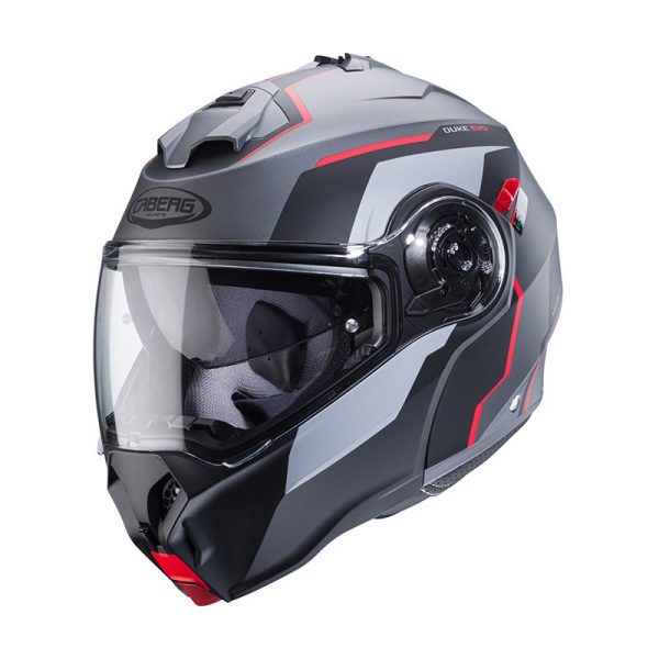 Casco modulare Caberg Duke EVO MOVE gunmetal red helmet