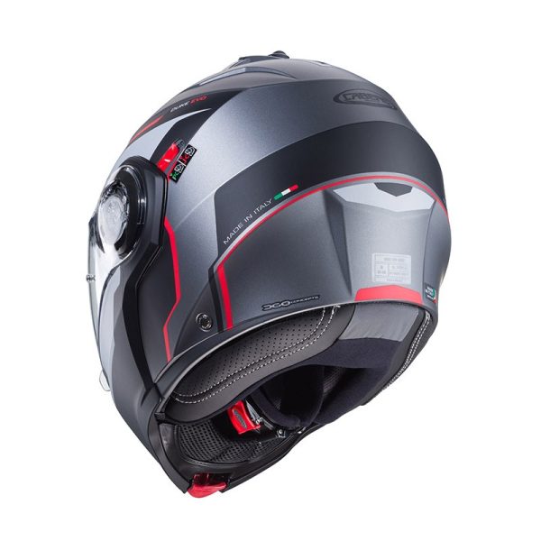 Casco modulare Caberg Duke EVO MOVE gunmetal red helmet - immagine 4