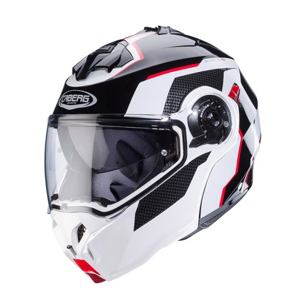 Casco modulare Caberg Duke EVO MOVE white black red helmet