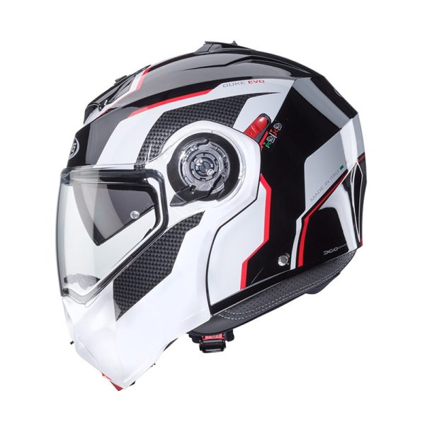 Casco modulare Caberg Duke EVO MOVE white black red helmet - immagine 3