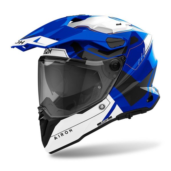 Casco Airoh Commander 2 REVEAL WHITE BLU helmet casque - immagine 2