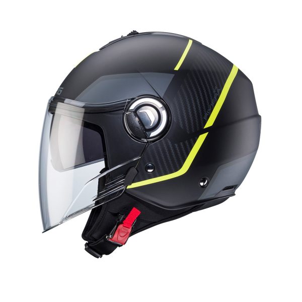 Caberg Riviera V4 X GEO black matt antracite yellow fluo helmet - immagine 2