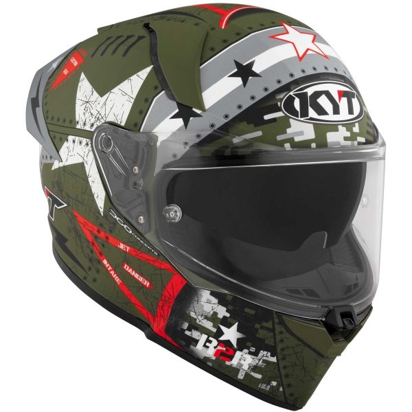 Casco integrale KYT R2R Max Assault army green helmet Casque - immagine 2