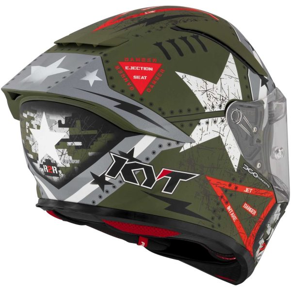 Casco integrale KYT R2R Max Assault army green helmet Casque - immagine 7