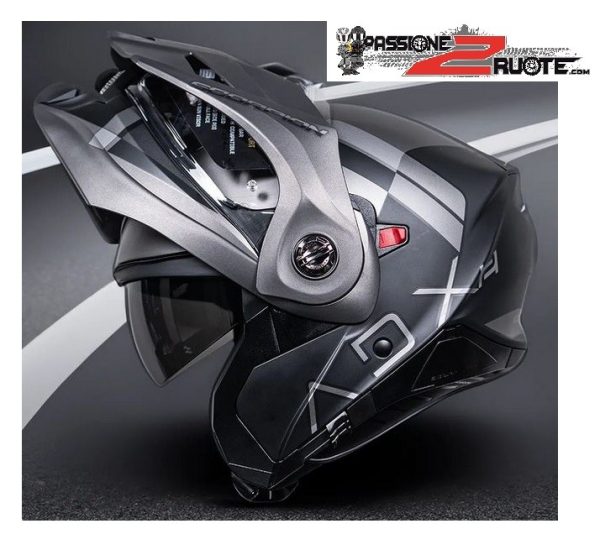 Casco modulare adventure Scorpion ADX-2 Galane Matt Black Silver helmet casque - immagine 2